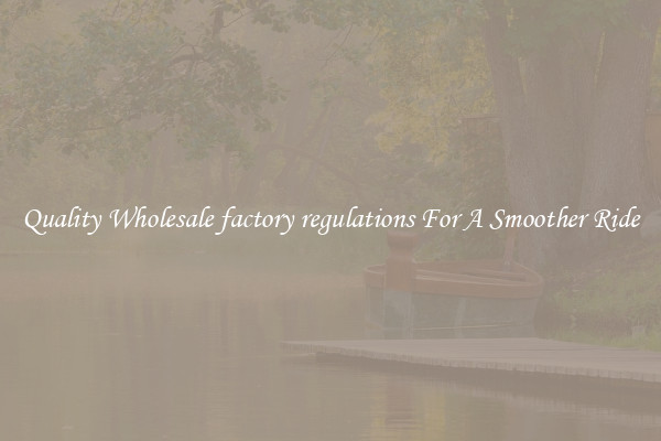 Quality Wholesale factory regulations For A Smoother Ride