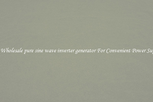 Get Wholesale pure sine wave inverter generator For Convenient Power Supply