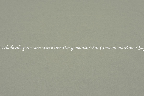 Get Wholesale pure sine wave inverter generator For Convenient Power Supply