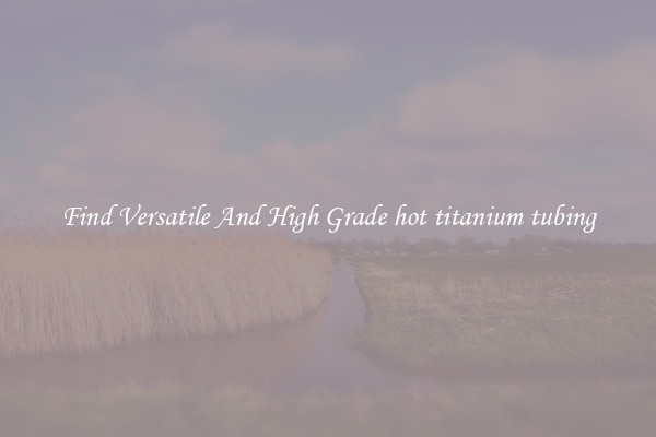 Find Versatile And High Grade hot titanium tubing