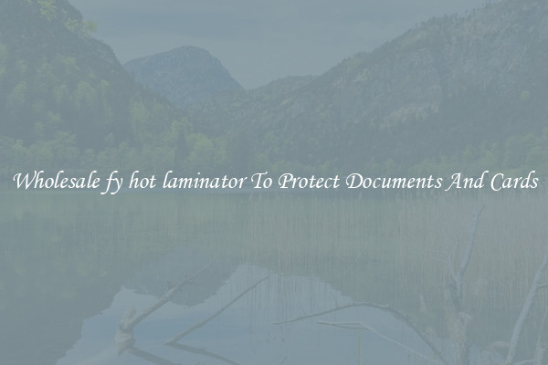 Wholesale fy hot laminator To Protect Documents And Cards