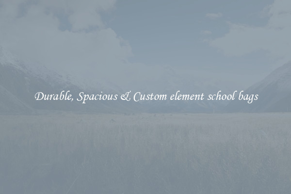 Durable, Spacious & Custom element school bags