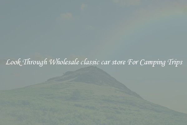 Look Through Wholesale classic car store For Camping Trips
