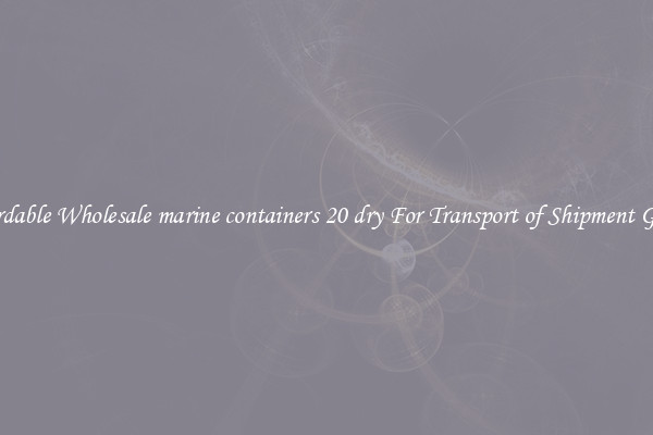 Affordable Wholesale marine containers 20 dry For Transport of Shipment Goods 