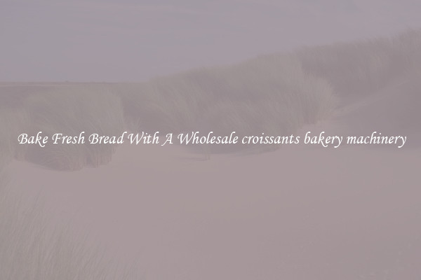 Bake Fresh Bread With A Wholesale croissants bakery machinery
