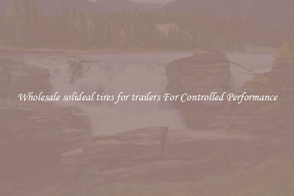 Wholesale solideal tires for trailers For Controlled Performance