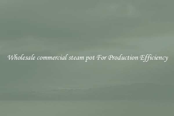 Wholesale commercial steam pot For Production Efficiency