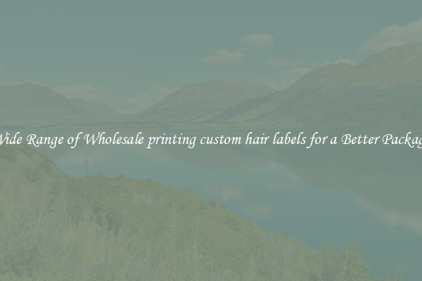 A Wide Range of Wholesale printing custom hair labels for a Better Packaging 