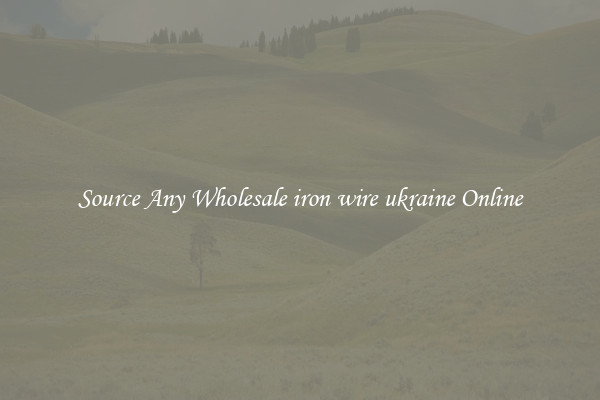 Source Any Wholesale iron wire ukraine Online